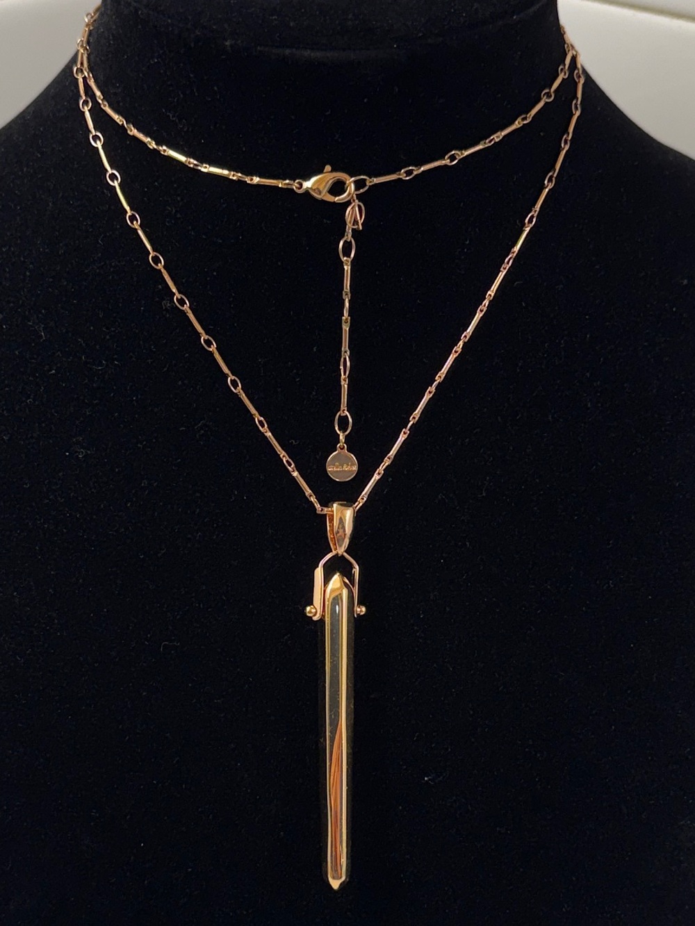 Stella & Dot Gold Double-Layer Pendant Necklace